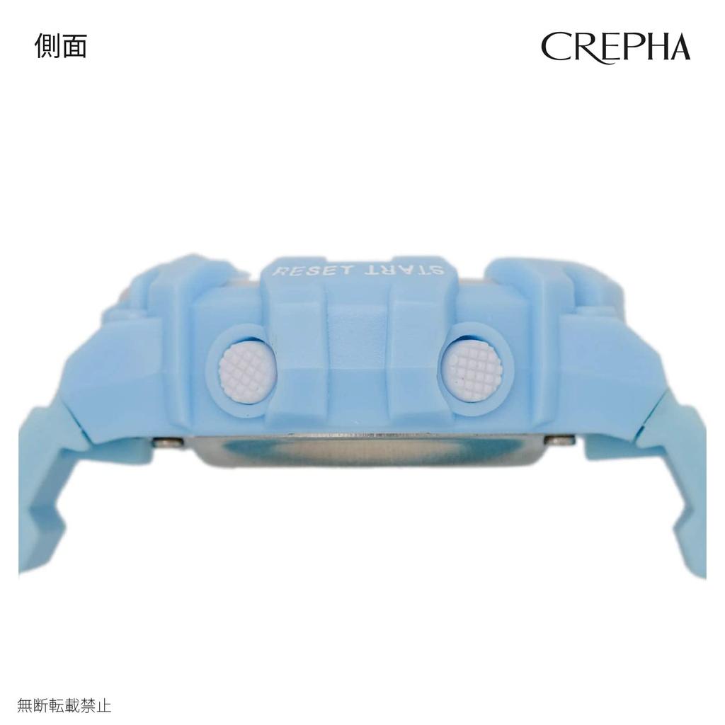 CREPHA Digital Watch TELVA Multifunctional Water Resistant Stopwatch Cute Urethane Strap Light Blue Sports (Klepha) (5 ATM) TE-D280-LB