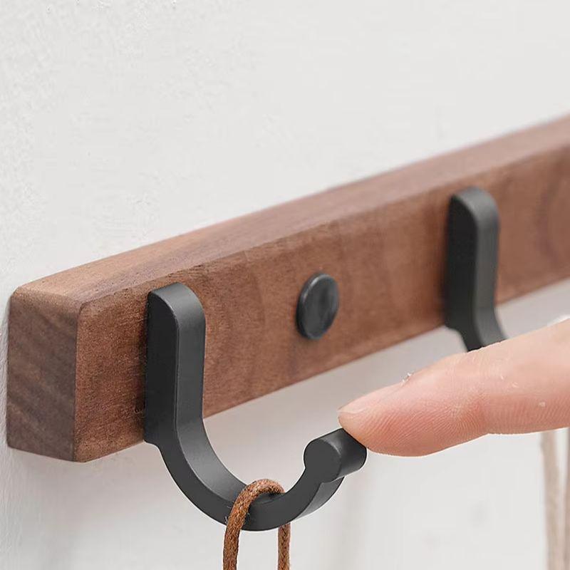 Houten Badkamerhaak Wandmontage Zwart/Wit Toilet Handdoekhaak Kledinghanger Boom Deurhaak Toilet Badkamer Hardware