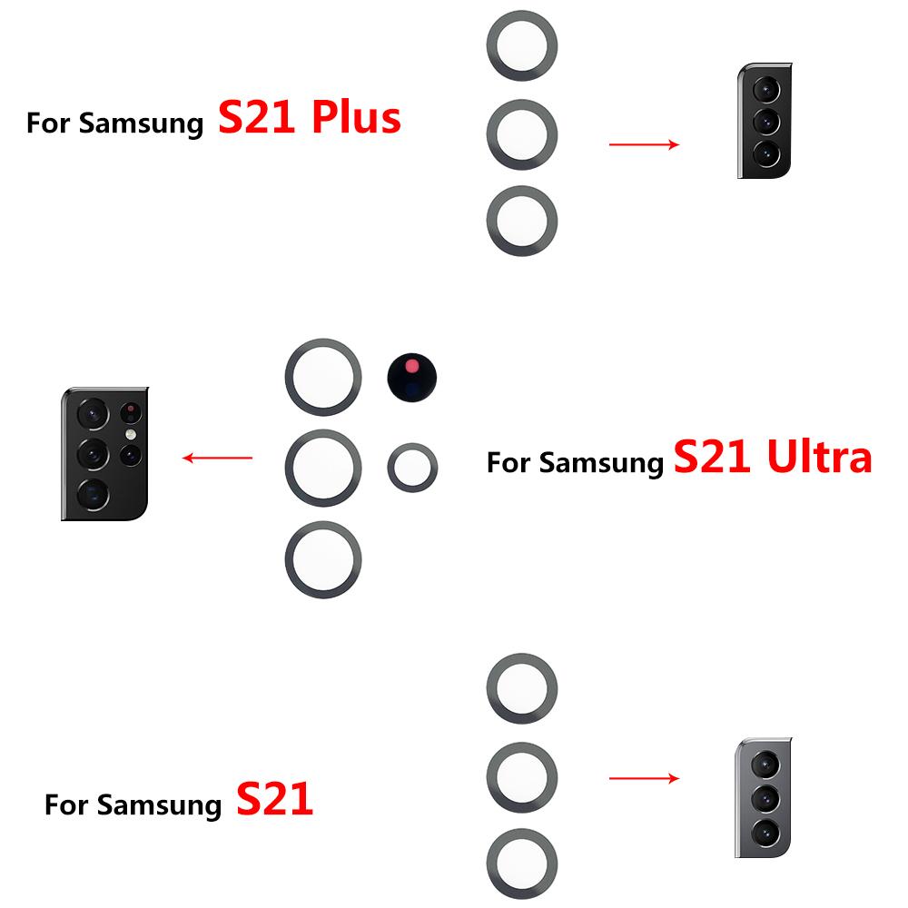 5Pcs,For Samsung A03 Core A33 A53 A73 A32 A52 A72 A82 S21 S22 Plus S21 Ultra FE Rear Back Camera Glass Lens With Glue Adhesive