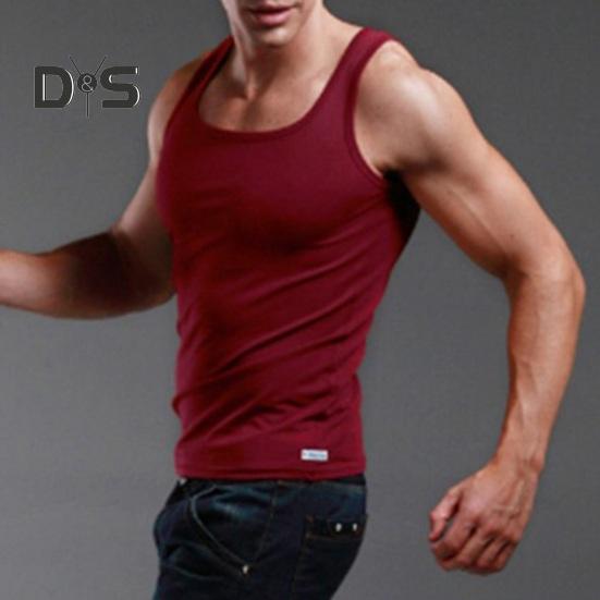 Pánská sportovní vesta se čtvercovým výstřihem Slim Fit Prodyšná Měkká Absorpce potu Jednobarevná Střední délka Elastická Ležérní Jogging Tílko Tělocvična