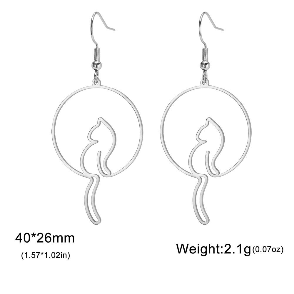 My Shape Lovely Cat Tail Drop Earrings for Women Cute Kitten Animal Dangle Earring Stainless Steel Fashion Jewelry Gifts