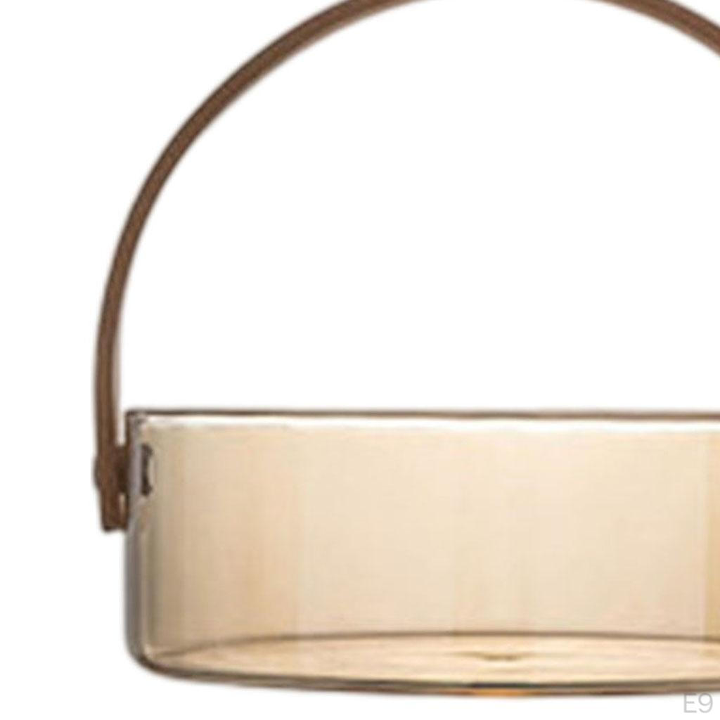 Glass Serving Tray with Handle Round Dried Basket Kitchen Supply for Parties Decor