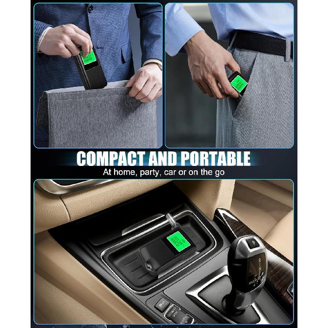Breathalyzer, Professional-Grade High Accuracy Portable USB Rechargeable Alcohol Tester Breathalyzer with LCD Digital Display for Home Use(10