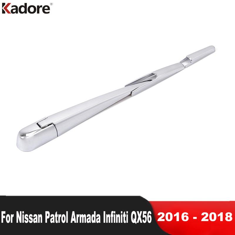 

For Nissan Patrol Armada Infiniti QX56 2016 2017 2018 Chrome Car Rear Wiper Cover Trim Rear Window Windscreen Arm Blade Covers