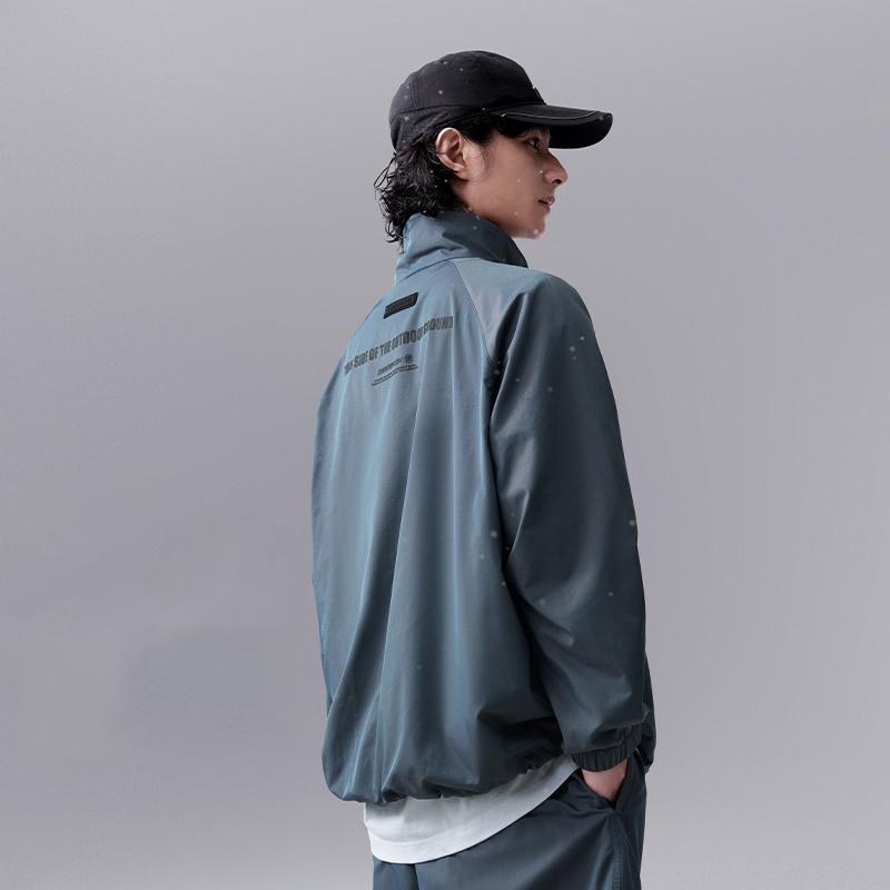 Li-Ning CF Letter Print Stand Collar Pullover Jacket Men Jacket Laser-Colorful AJDU251-1