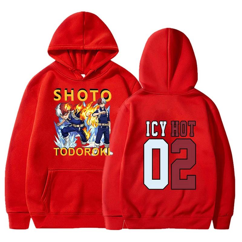 Fashion Hoodies Anime Todoroki Shoto Printing Hoodie Harajuku Sweatshirts Women Men Long Sleeve Autumn Winter Clothes