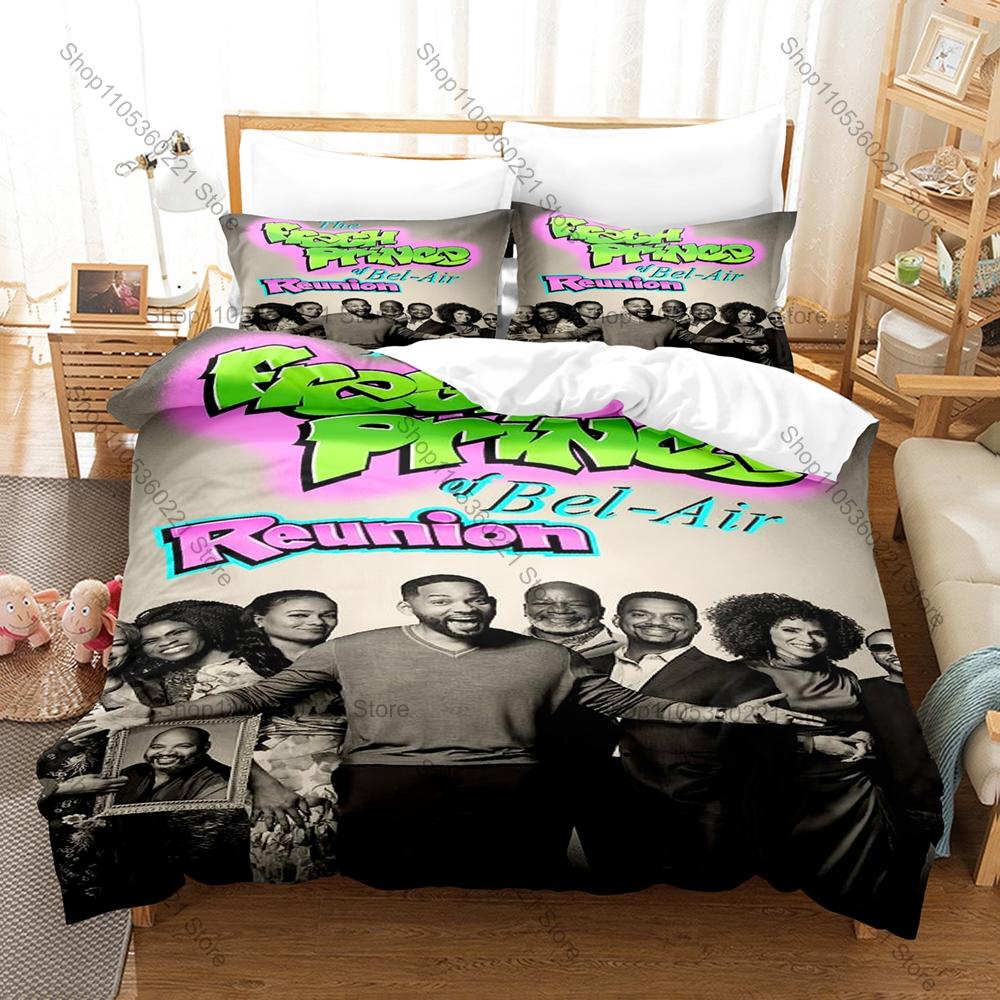 The Fresh Prince of Bel-Air Classic TV Show Print 3PCS Bedding Set Duvet Cover + 2 Pillowcases Soft Bed Linen Bedroom Decor
