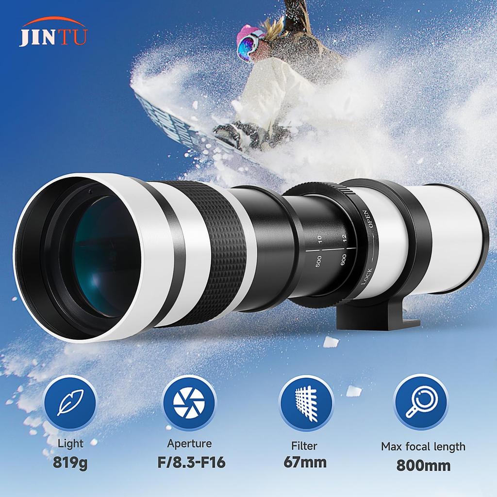 JINTU HD Manuelles Teleobjektiv für NEX a7r a7s a7 a6500 a6300 a6000 a5100 a5000 a3000 3N Digitale Spiegellose Kameras 420-1600mm f/8.3 E-Mount NEX-7