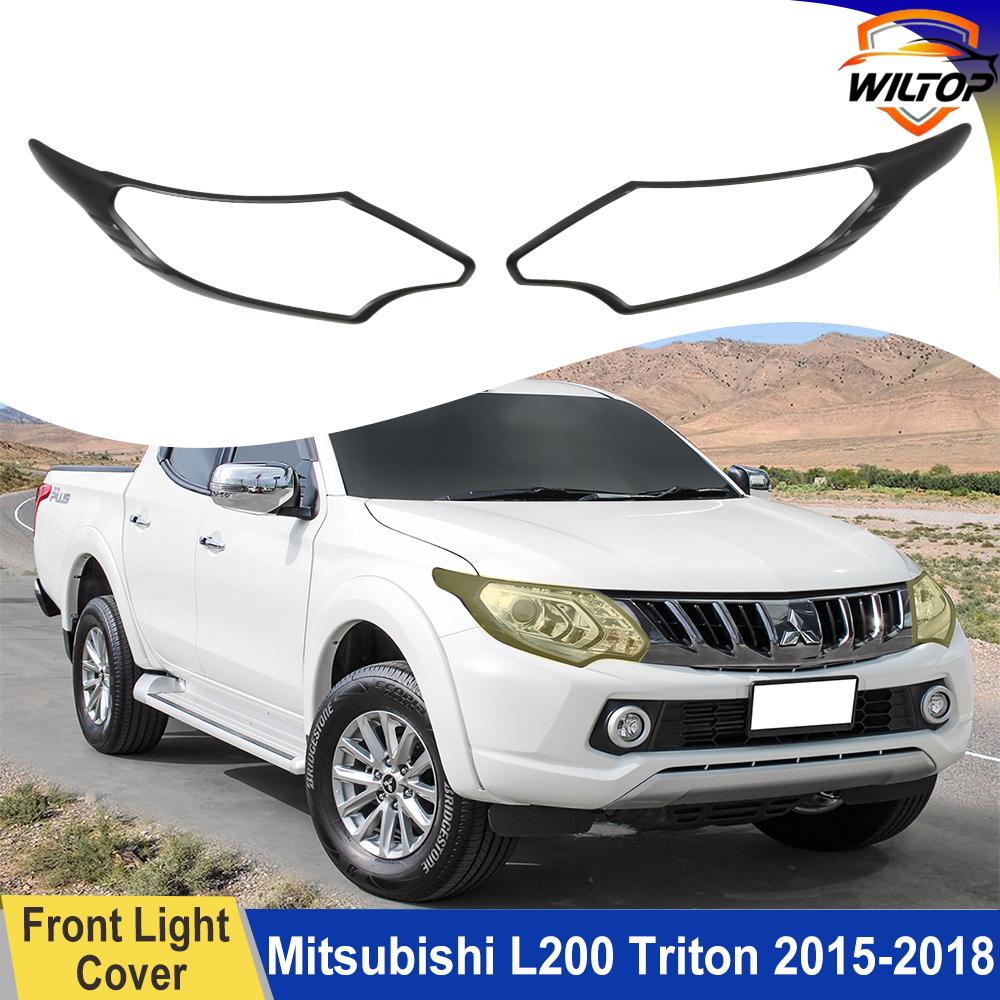 Headlight Tail Light Cover For Mitsubishi L200 Triton 2015-2018 Matte Black Lamp Hood Protector Cover Car Exterior Accessorie