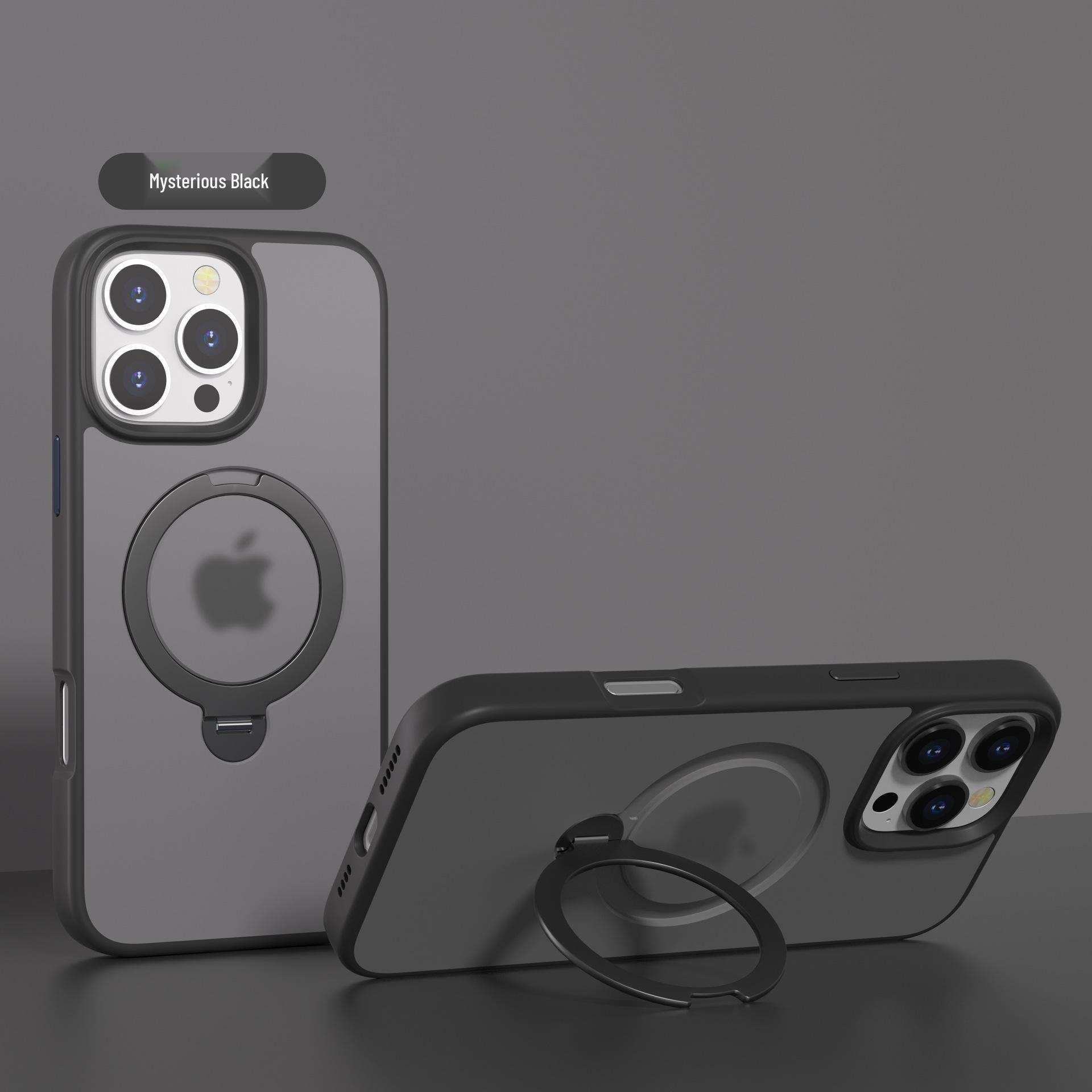 iPhone 16 Pro Max Rotating Magnetic Protective Case with 360° Bracket iPhone 13/14 чёрный