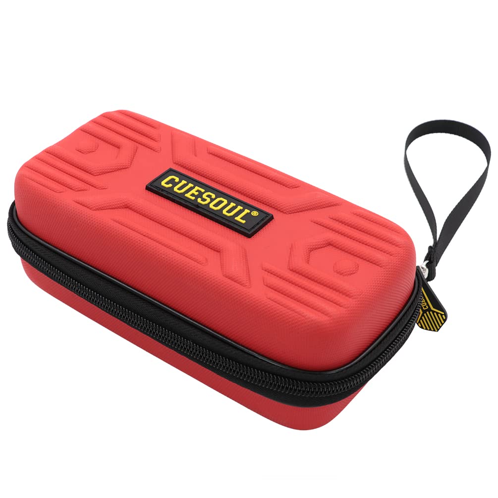CUESOUL BEAST Dart Case Steel Tip Big Dart Carrying Storage Fits Dart and Red Case for Three Darts (for Tip/Soft Darts), Tips, Shafts, Flights,