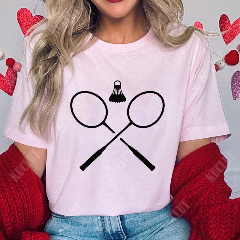 T Shirt for Women Unisex Funny Badminton Player TShirt Casual Short Sleeve O Neck Tshirts Badminton Team Tee Unisex Streetwear
