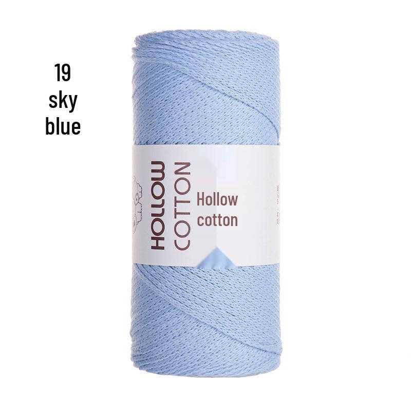 2mm Hollow Pure Cotton Scarf & Bag Yarn for DIY Crochet and Handwoven Projects