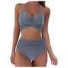 Women Sexy Soild Print Bikini Set Push Up Bathing Swimwear High Waist Swimsuit