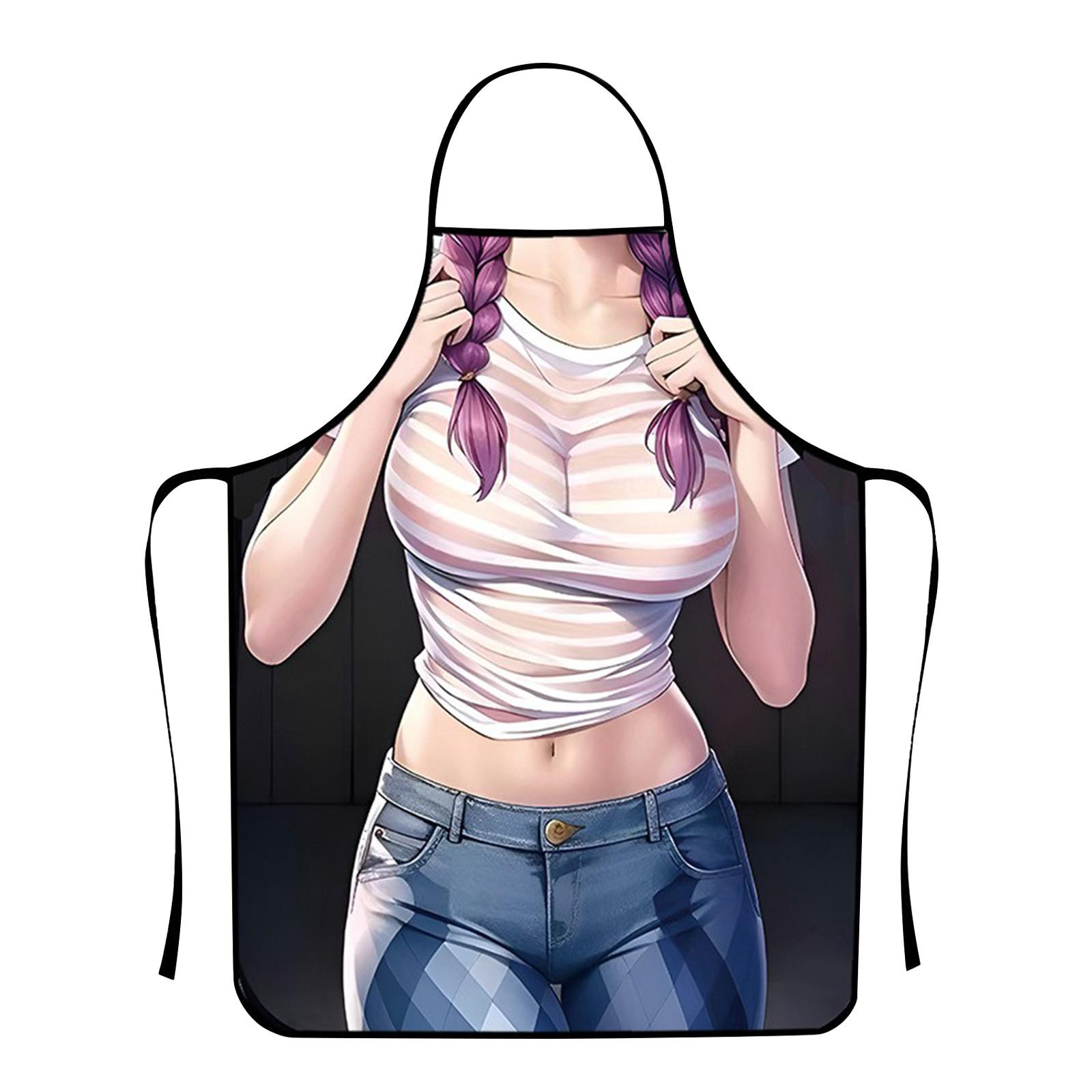 

Смешной и необычный печатный фартук для домашнего использования, кухонный водонепроницаемый фартук с высоким уровнем внешнего вида. One Size чёрный