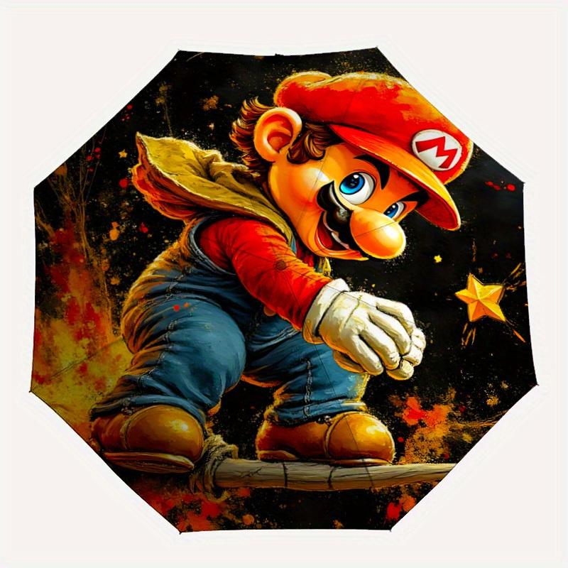 

1pc Mario Adventure Automatic Open Umbrella - 8-Rib Compact Foldable Design, Durable Fabric for Casual & Fashion Use, 062