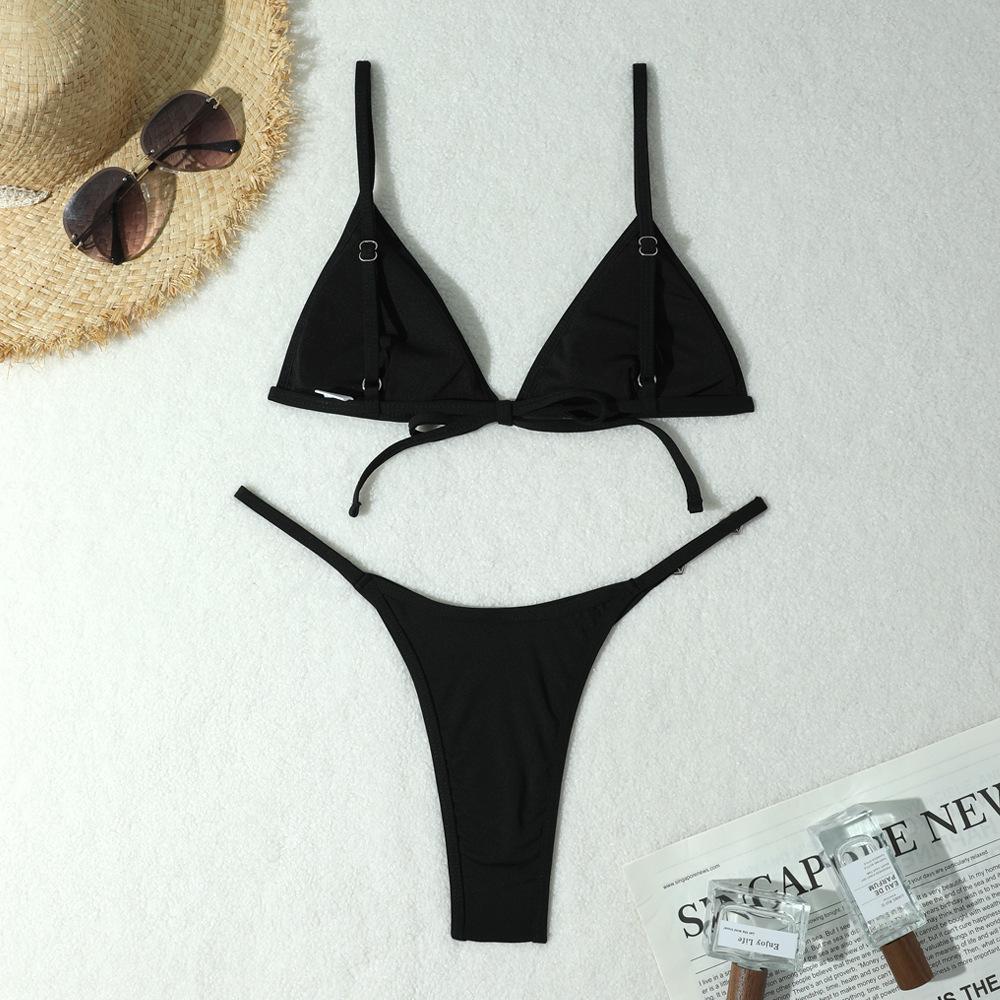 

Женское бикини, сексуальный купальный костюм с высокой талией, пляжный купальник, женский летний купальник S чёрный