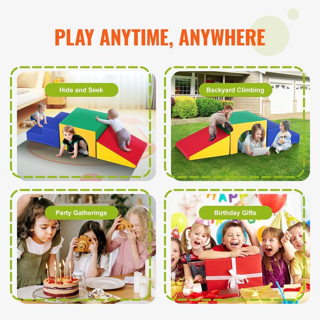 Single Tunnel Climber, Toddler Playset, Foam Climbing Blocks for Toddlers, Kids Tunnel Maze with Stairs and Ramp, Indoor for Toddlers and Preschoolers