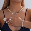3 Pcs/Set Fashion Retro Women'S Jewelry Set Rhinestone Artificial Pearl Wedding Party Bride Wedding Necklace Bracelet Earrings