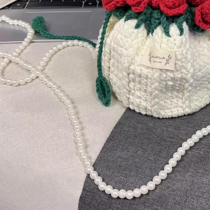 Rose bag, handmade DIY woven wool, rose bouquet, mouth bag, material bag, bucket bag, gift for girlfriend