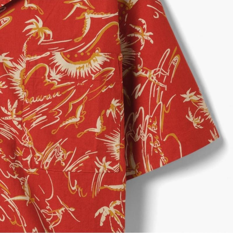 Presidents Shirt Reef Maui Print Rust Pif1m40000a49