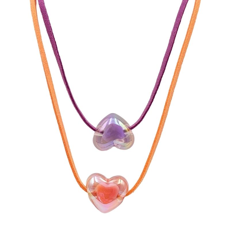 Stylish Heart Pendant Choker Unique Neck Jewelry Eye-Catching Accessory Heart Pendant Necklace Perfect for Any Occasion