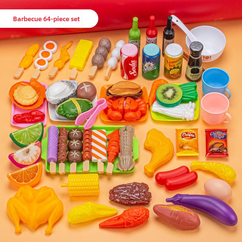 Kids' Pretend Play BBQ Set: Grilled Meat & Skewers Kitchen Toy