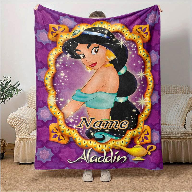 Custom 1pc Aladdin's Magical Adventure Blanket, Soft And Comfortable Blanket, Casual Warm, Camping Travel Blanket, Birthday Gift Q910228