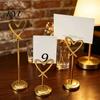 Table Number Stands Hollow Heart Holder, Love Place Card Stand, Metal Memo Note Holder Clip for Photos, Food Signs, Notes, Weddings, Birthdays,