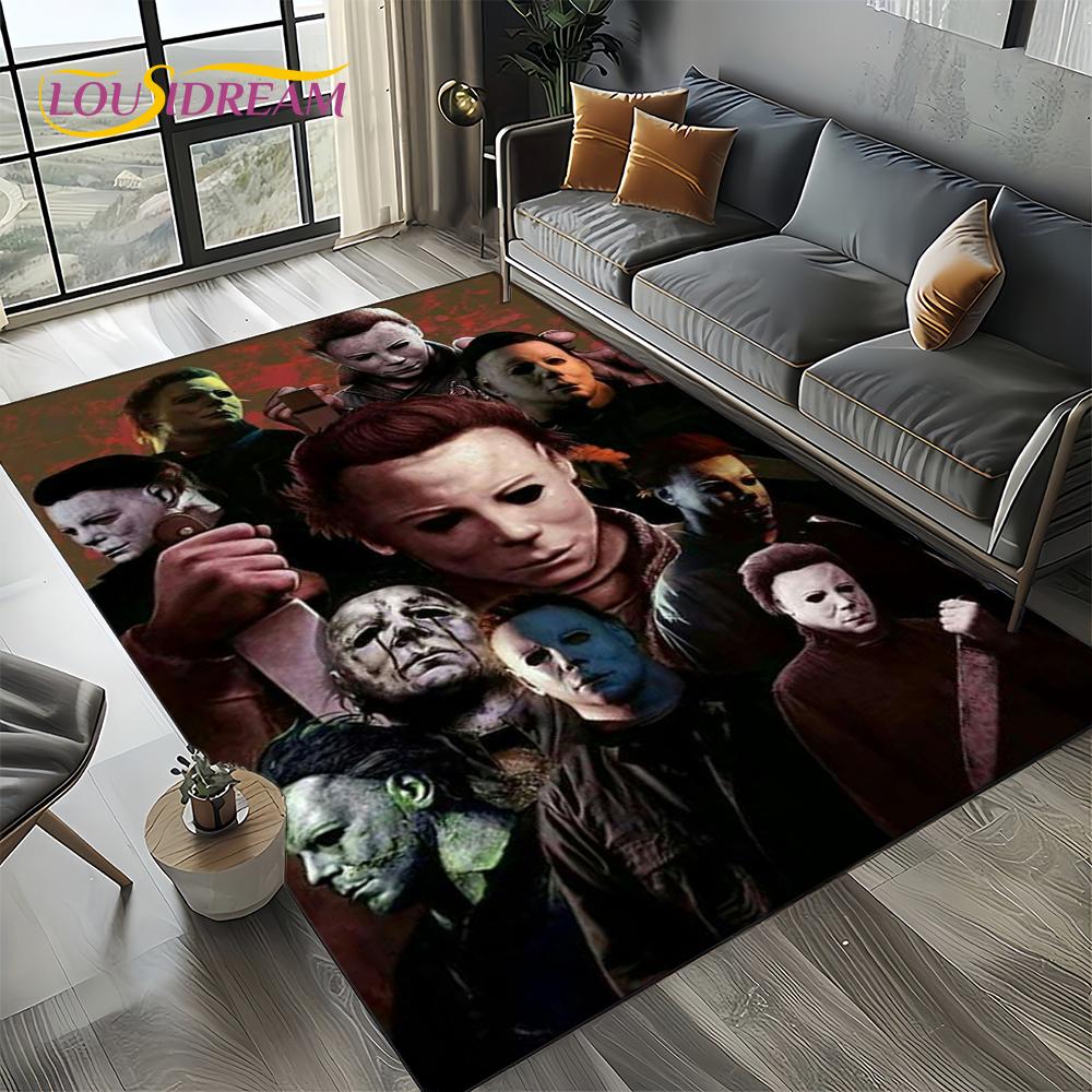 Hororový film Chucky Pennywise Halloween Postava Saw Koberec Kobereček pro Obývací pokoj Ložnici Domov Dekorace Pohovky, Protiskluzová Podložka na Podlahu