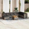 VidaXL Garden Lounge Set 9 Pcs with Grey Cushions Wicker 3261960
