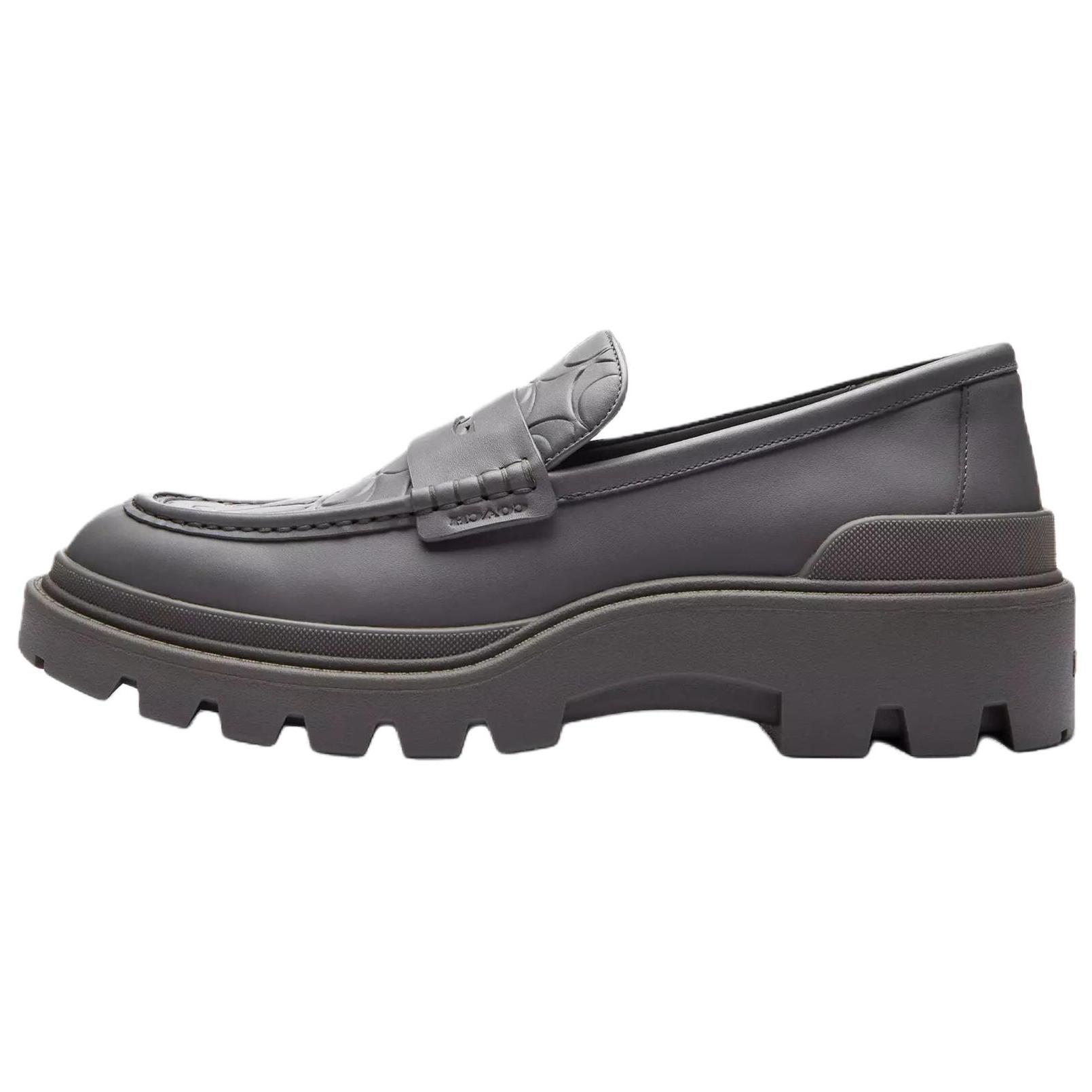 

Coach Leather Slip-On Round Toe Casual Shoes Men sneaker Gray CAP32-CHR 43