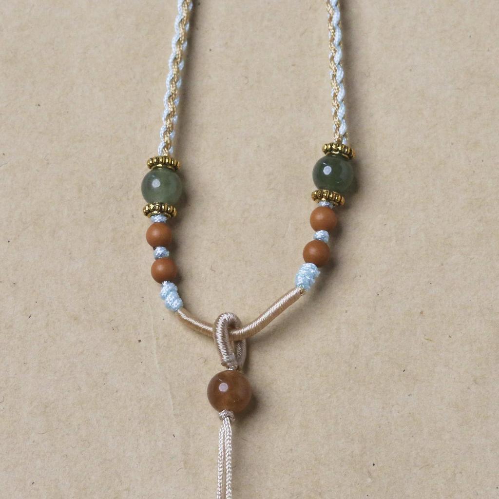 Elite Hetian Jade Pendant with Red Rope: Ultra-Thin Unisex Peace Buckle Necklace