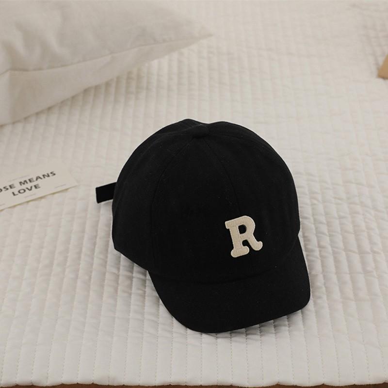 Korean Letter Embroidered Baby Cap Summer Toddler Boys Girls Cotton Baseball Caps Solid Color Kids Adjustable Peaked Hat