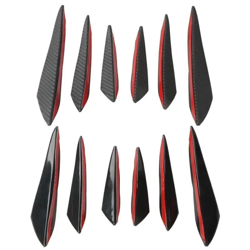 Universal Front Bumper Lip Decoration Diffuser Splitter Fins Body Spoiler Canards Valence Chin Car Tuning Canard Decor