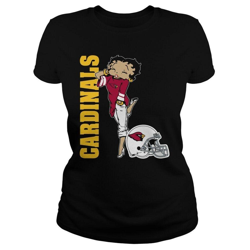 

Черная футболка унисекс Arizona Cardinals Betty Boops Parody Nfl Football Fans