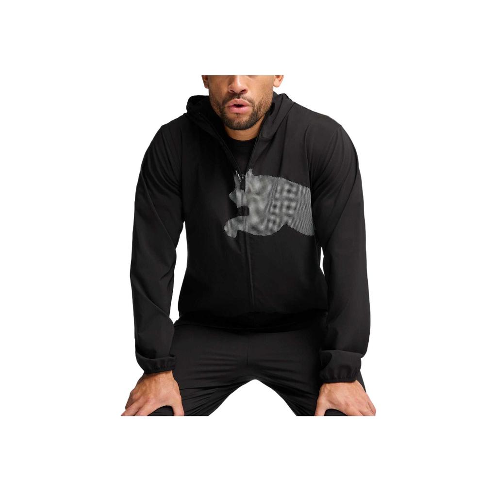 Puma Logo-Print Schnelltrocknend Bequem Kapuzen-Reißverschlussjacke Herrenjacken Schwarz 527325-01