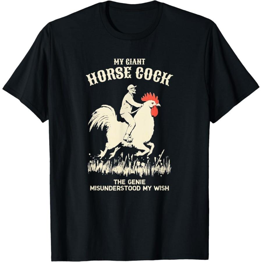 ObRenKi My Giant Horse Cock Chicken Rooster Adult Humor Funny T-Shirt XXXXXL разноцветный