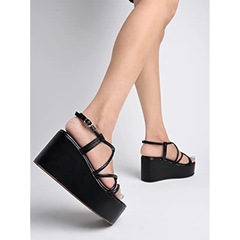 Shoetopia Women S Block Heel Sandal 7 UK чёрный