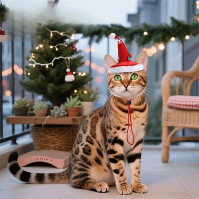 Cute Christmas Pet Costumes Santa Hat Soft Adjustable Santa Hat Comfortable Colorful Pet Santa Hat Pet Show