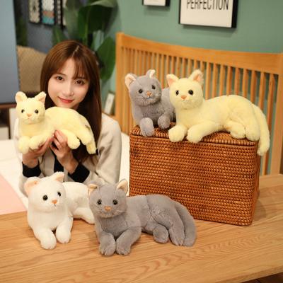 Simulatie Kat Pluche Speelgoed Schattige Harige Kitten Poppen Knuffel Zacht Dier voor Kinderen Meisjes Verjaardag Kamer Decoratie Cadeau
