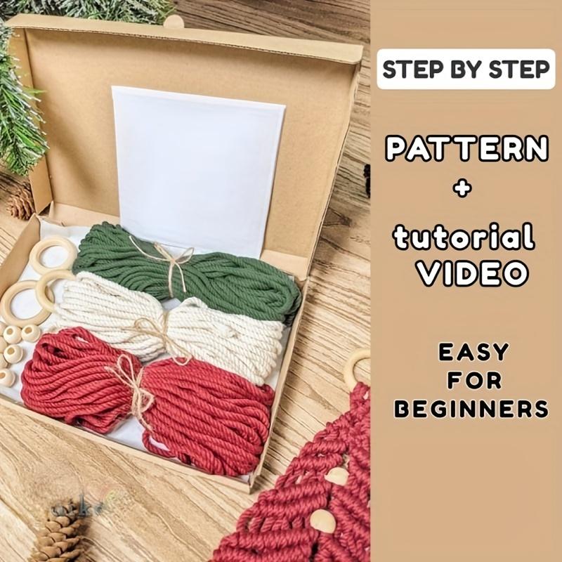 3pcs Woven Hand-Woven Cotton Rope Tapestry Christmas Tree Hanging DIY Kit Christmas Craft Gift Kit Very Suitable For Family Friends Holiday Gift