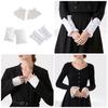 Easy Sleeves Cuffs White Lace Brim Women Simple Wedding False Sleeves