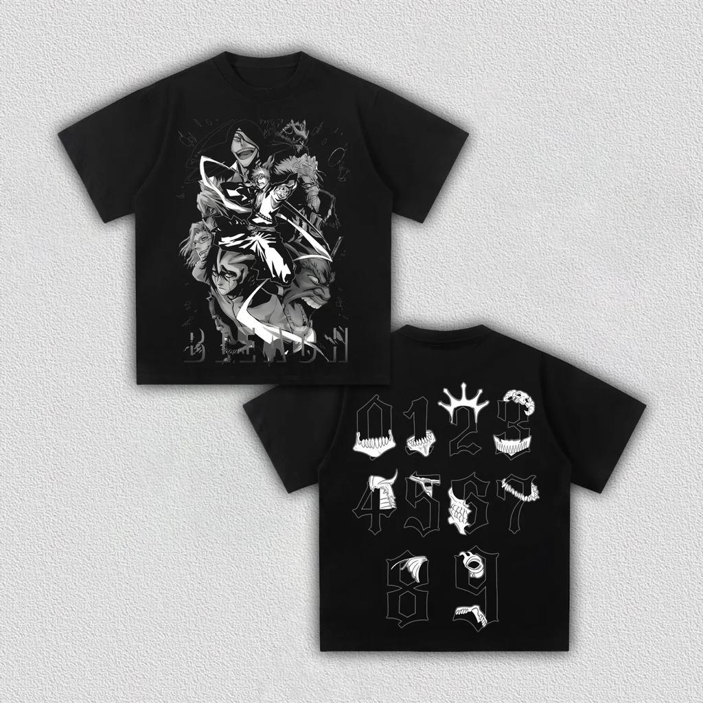 BLEACH Espada '0-9' Anime Printing T-shirt Men's Clothing Women's 2026 Summer New High Quality Cotton Short-sleeved T Shirt