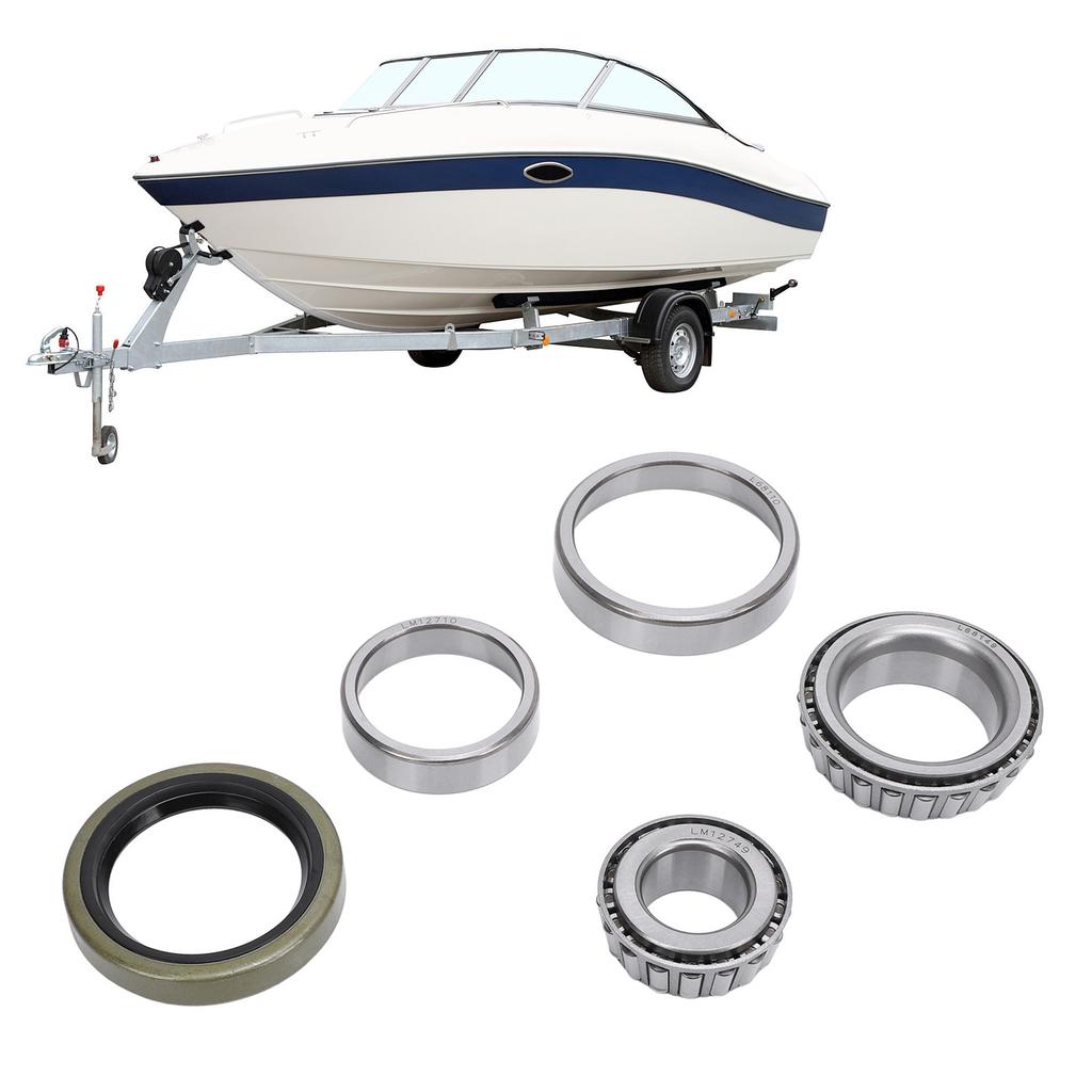 5PCS Marine Trailer Bearing Kit Steel Alloy Boat Trailer Axle Wheel Hub Bearings Set with Seals for Boat