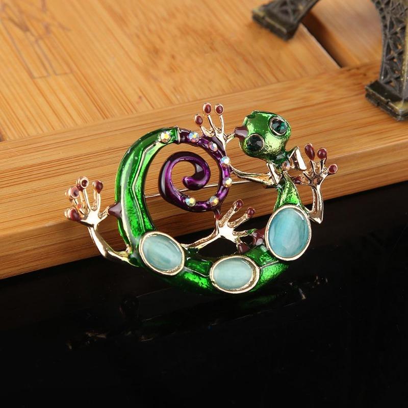 Синяя эмаль, ящерица, геккон, змея, броши для женщин, корсаж, стразы, украшения, брошь Kihen Green
