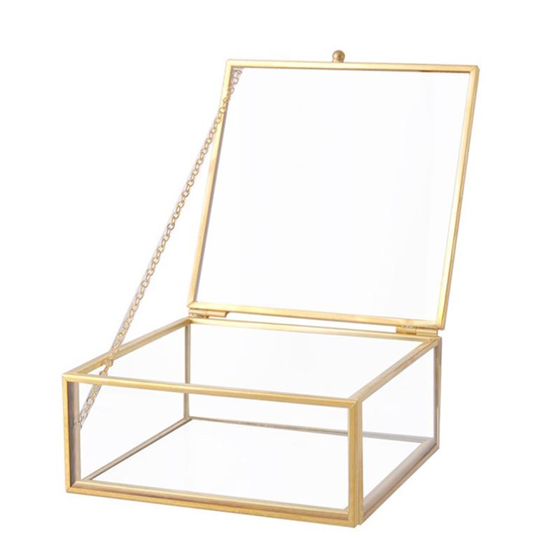 Retro Transparent Förvaringslåda Godis Smycken Kristall Ädelstenslåda Örhängen Glas Smyckeskrin Smyckesförvaring Ställ Skrivbordsbehållare
