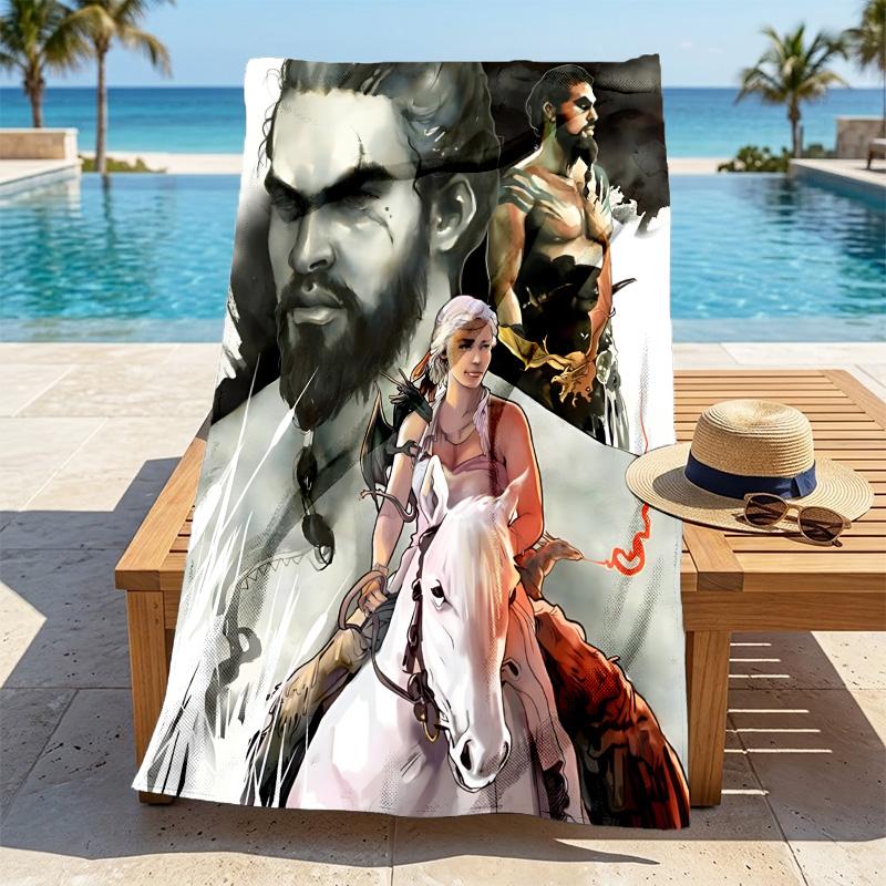 Fantasy Warriors Stylish Digital Printing Beach Towel Quick Drying Absorbent Blanket For Beach Pool Gym Travel Christmas Gift C9211367