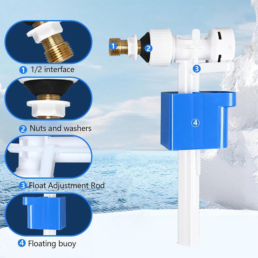 Bathroom Repair Toilet Inlet Valve Adjustable Fill Valve Adjustable Water Quantity Leak-resistant Connector Easy Installation China Mainland