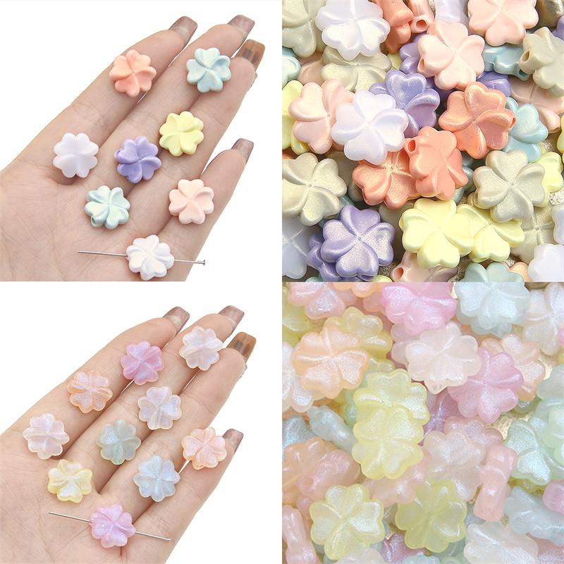 30 Stück Acryl bunte Blumen Blätter Perlen für DIY Halskette Armband Ohrringe Schmuck machen Handwerk Zubehör